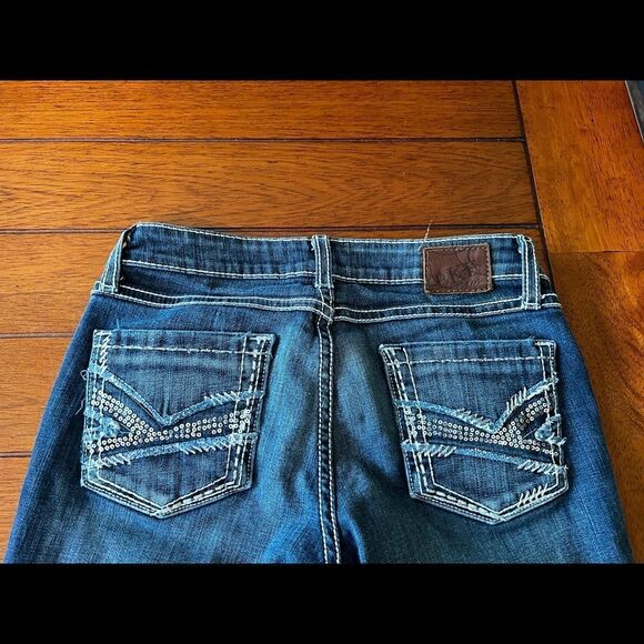 EUC BKE Stella Dark Wash Capri Jeans Size 24 #BJ8 - Picture 7 of 7